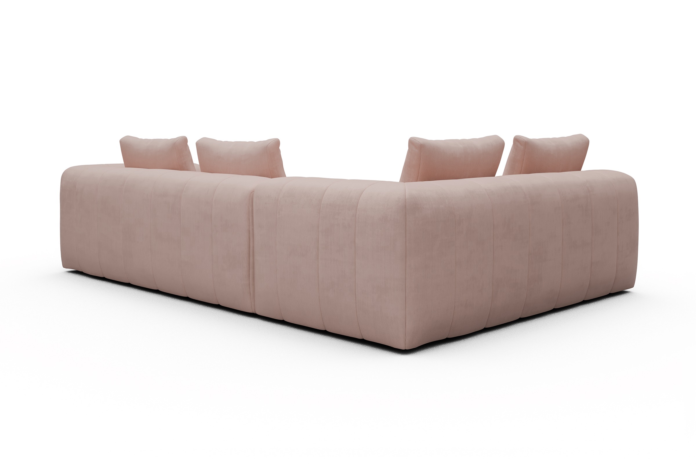 Ecksofa Hugo 2x 2,5-Sitzer Armlehne rechts Cordufine-Blush