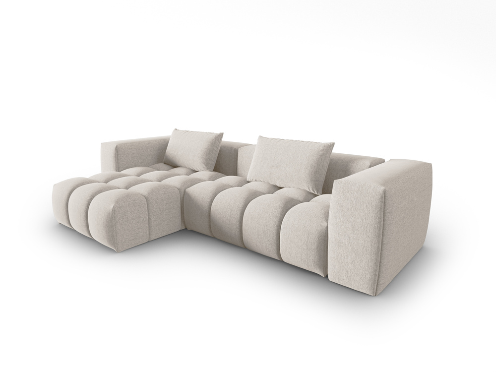 Cosmopolitan Design Ecksofa Verona 3-Sitzer Strukturierter Stoff Sorella Beige Links