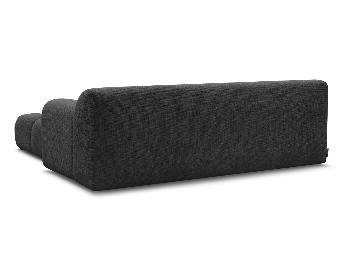 Bobochic Melisse Sofa 3-Sitzer mit Pouf Strukturstoff Schwarz