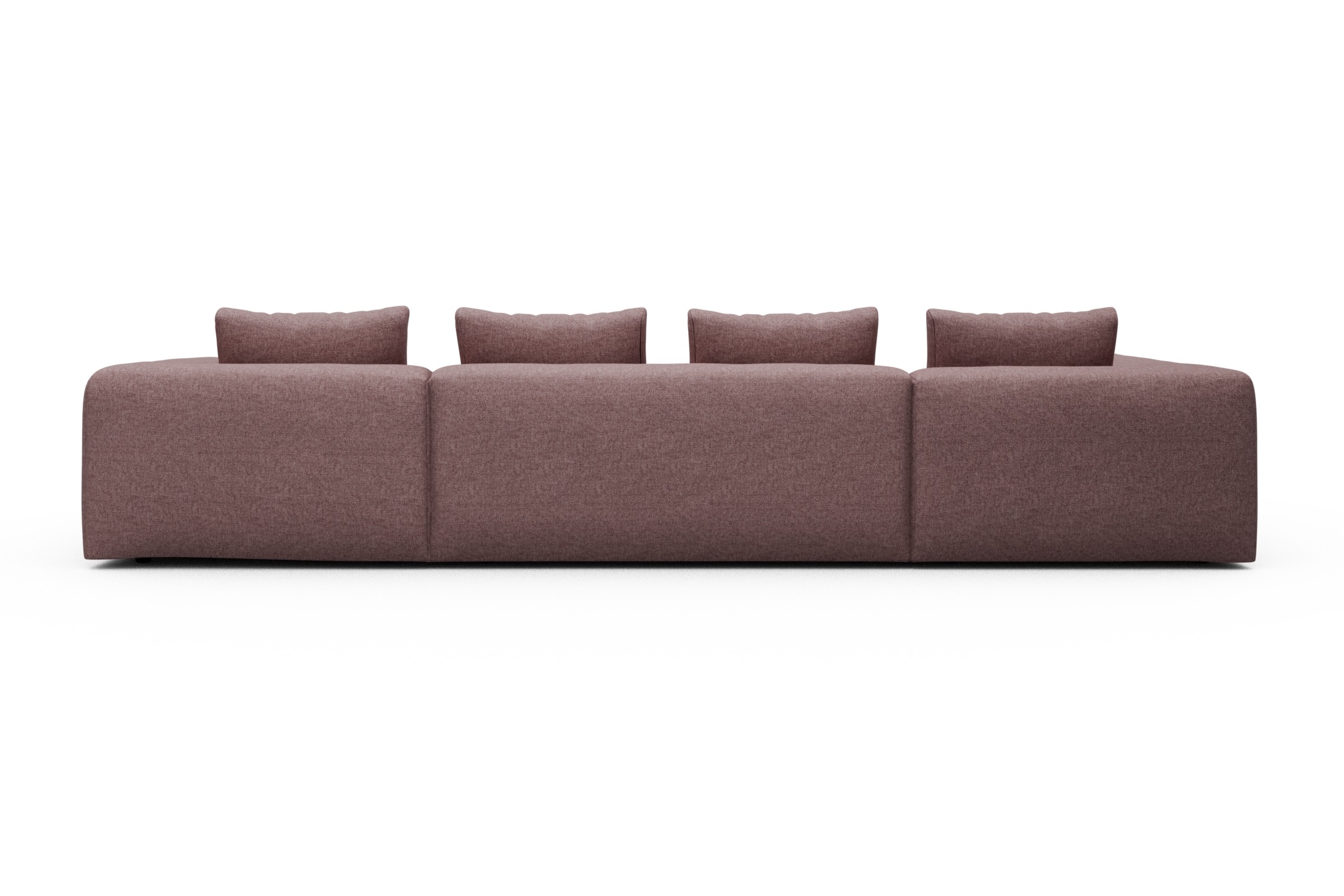 Wohnlandschaft Fred Relax-Ecke links mit 2-Sitzer und Chaiselongue rechts Strukturierter Stoff Sama 341-Flamingo
