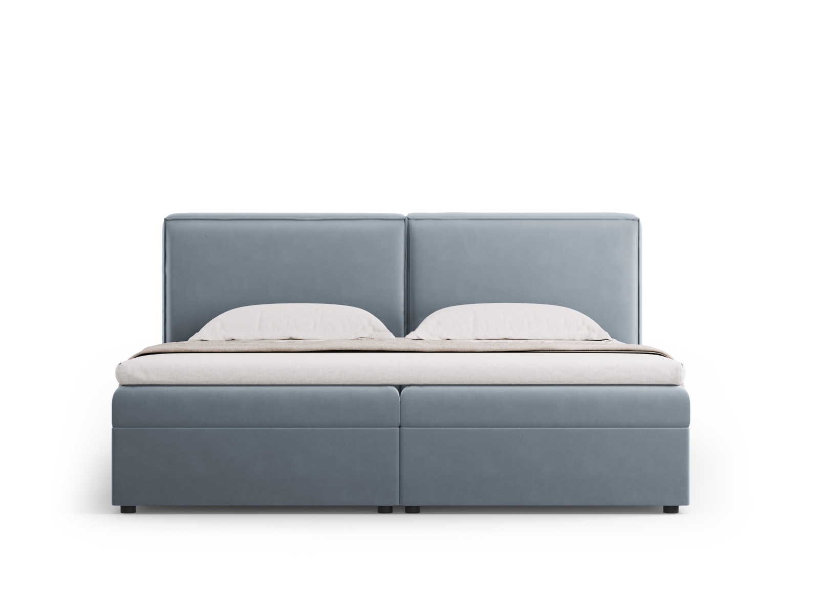 Cosmopolitan Design Boxspringbett Arendal 180x200 Samt Bluvel Hellblau