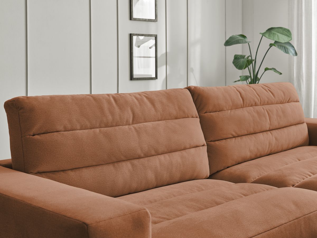 Bobochic Sierra Sofa 4-Sitzer mit Pouf Samt Orange