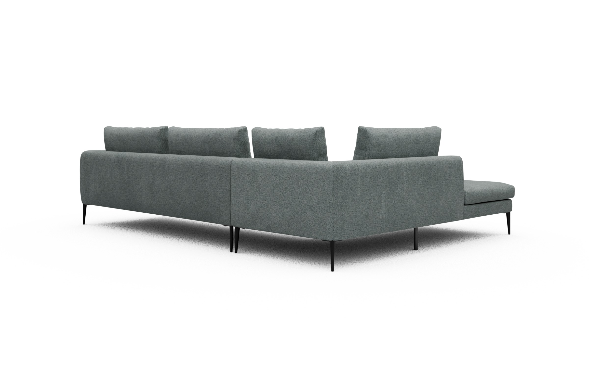 Ecksofa Paul Relax-Ecke rechts mit 3-Sitzer Casone-Light-Mixed-Green
