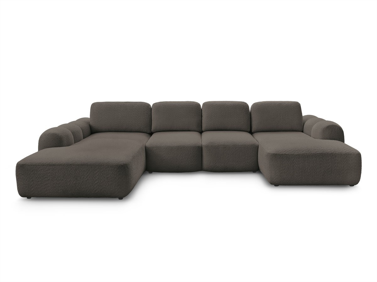 Bobochic Montaigne Wohnlandschaft Bouclé-Stoff Braun Ecke rechts