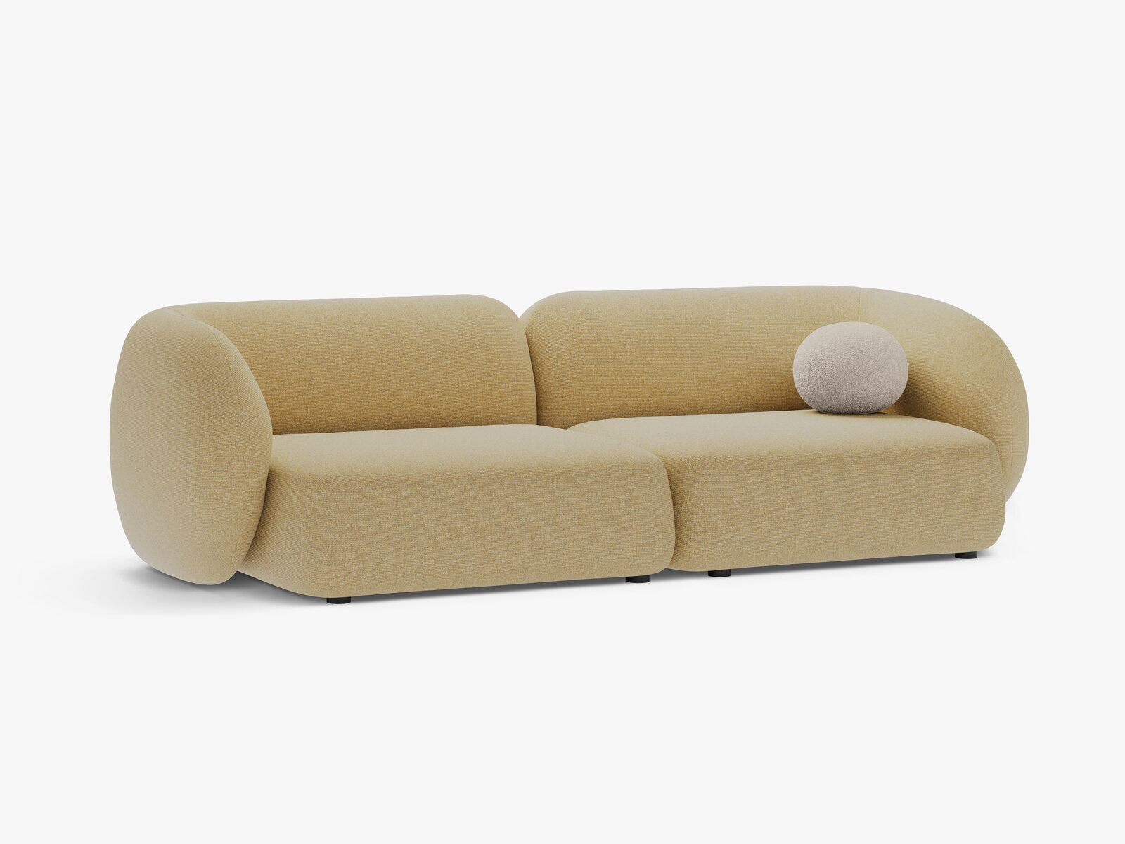 Micadoni Sofa Kate 4-Sitzer Strukturierter Stoff Sonnenblumen Melange