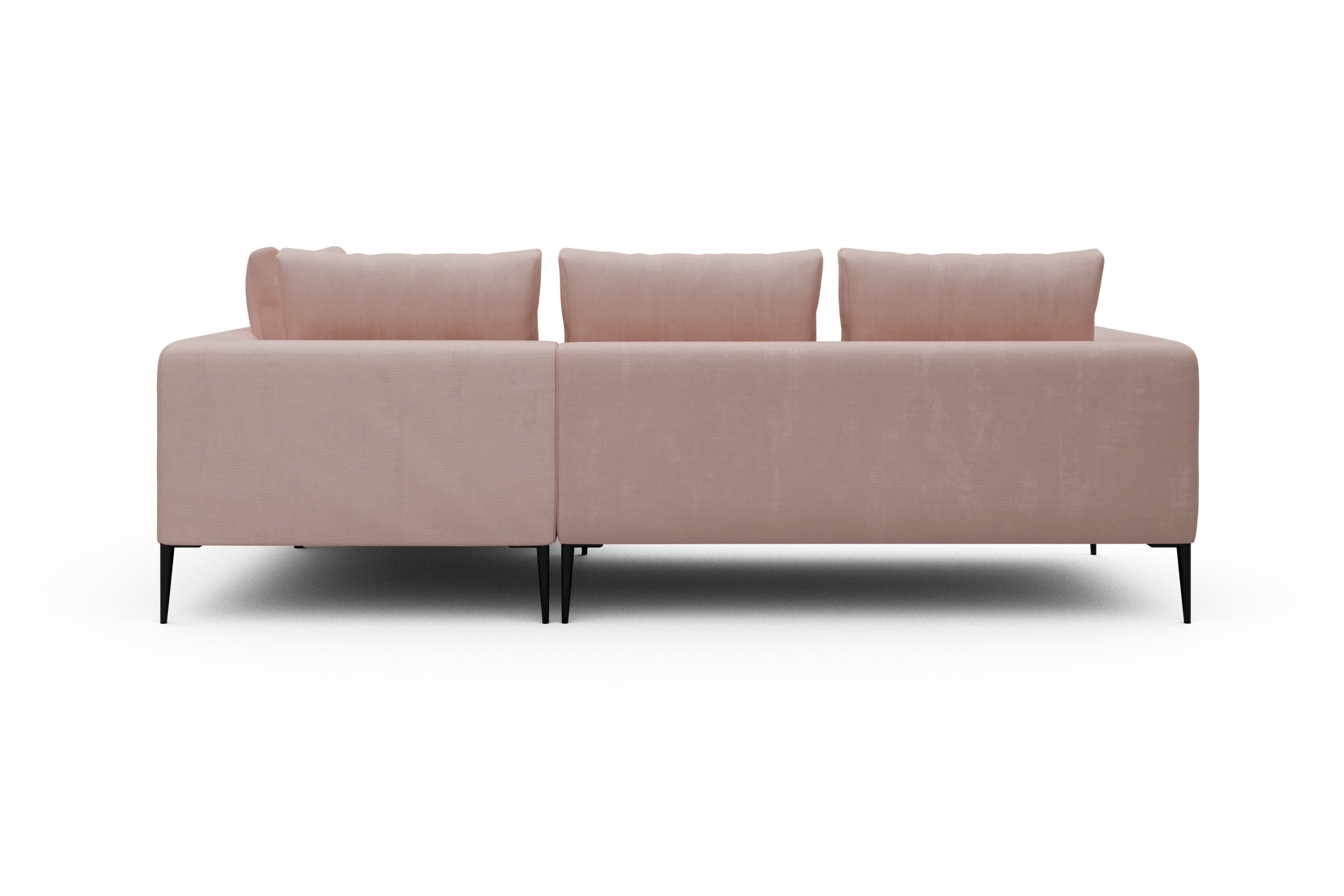 Ecksofa Paul Relax-Ecke rechts mit 2-Sitzer Cordufine-Blush