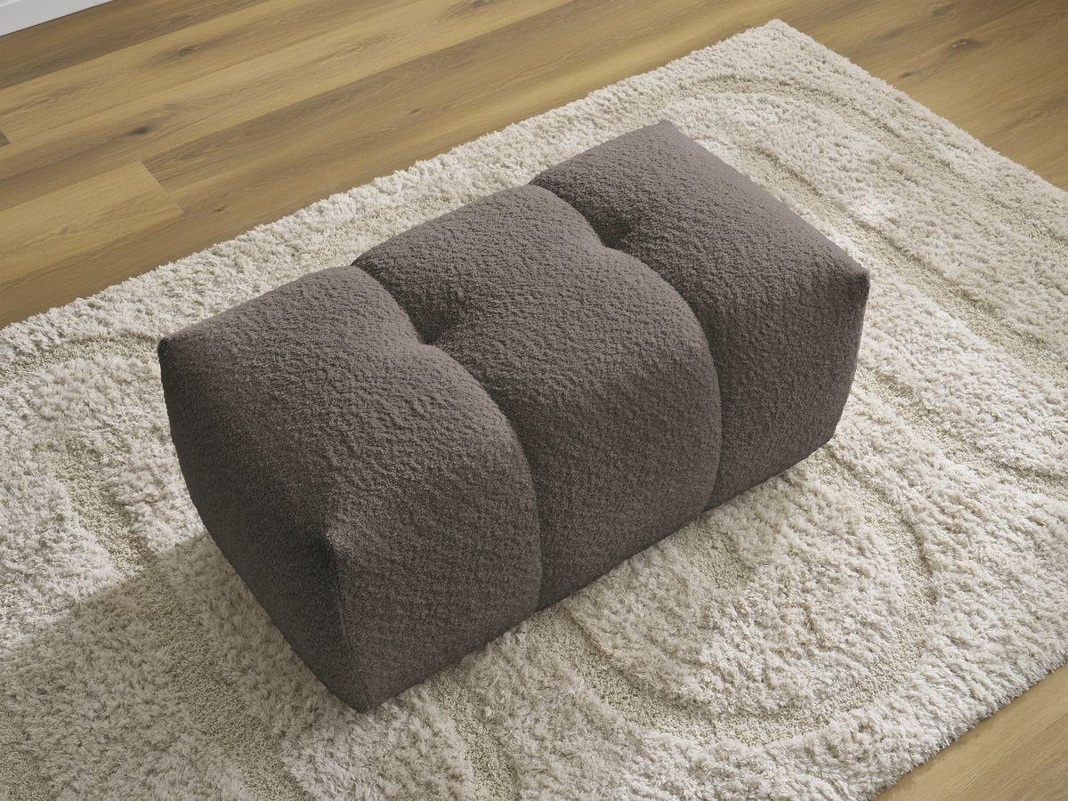 Bobochic Roxelane Pouf Bouclé-Stoff Braun