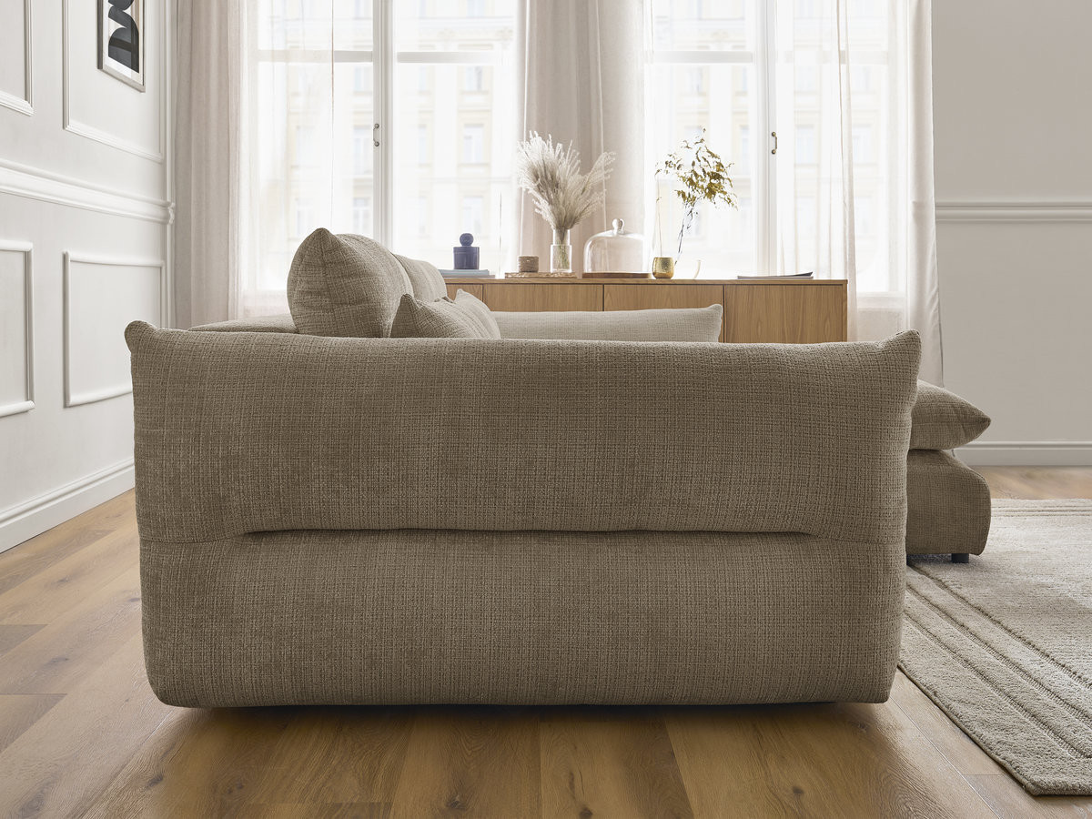 Bobochic Neil Ecksofa Strukturstoff Taupe Ecke rechts