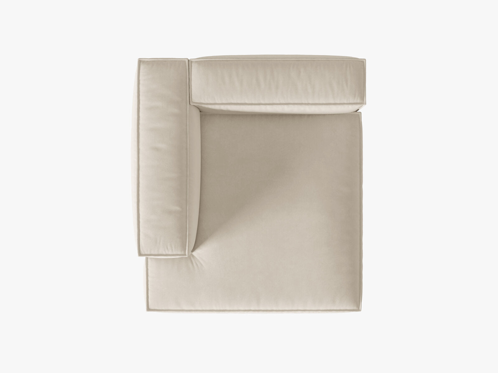 Micadoni Recamiere Nuria 1-Sitzer Links Samt Beige