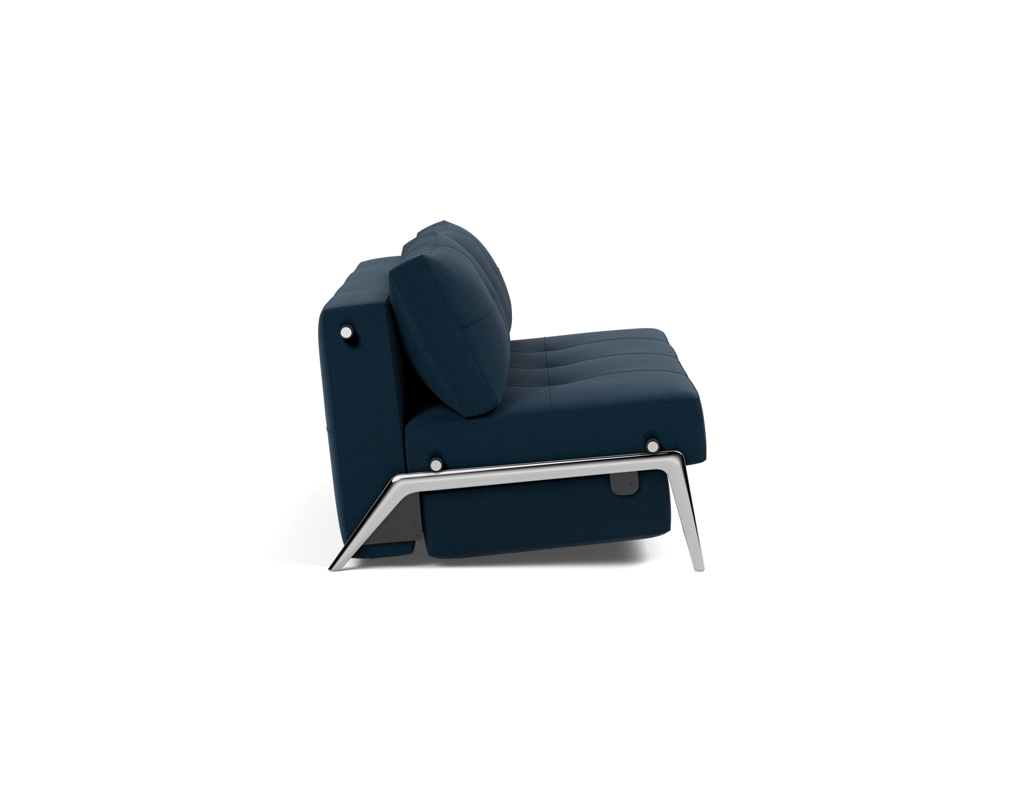 Schlafsofa Cubed 160 Flachgewebe Mixed Dance 528-Blue Beine Aluminium