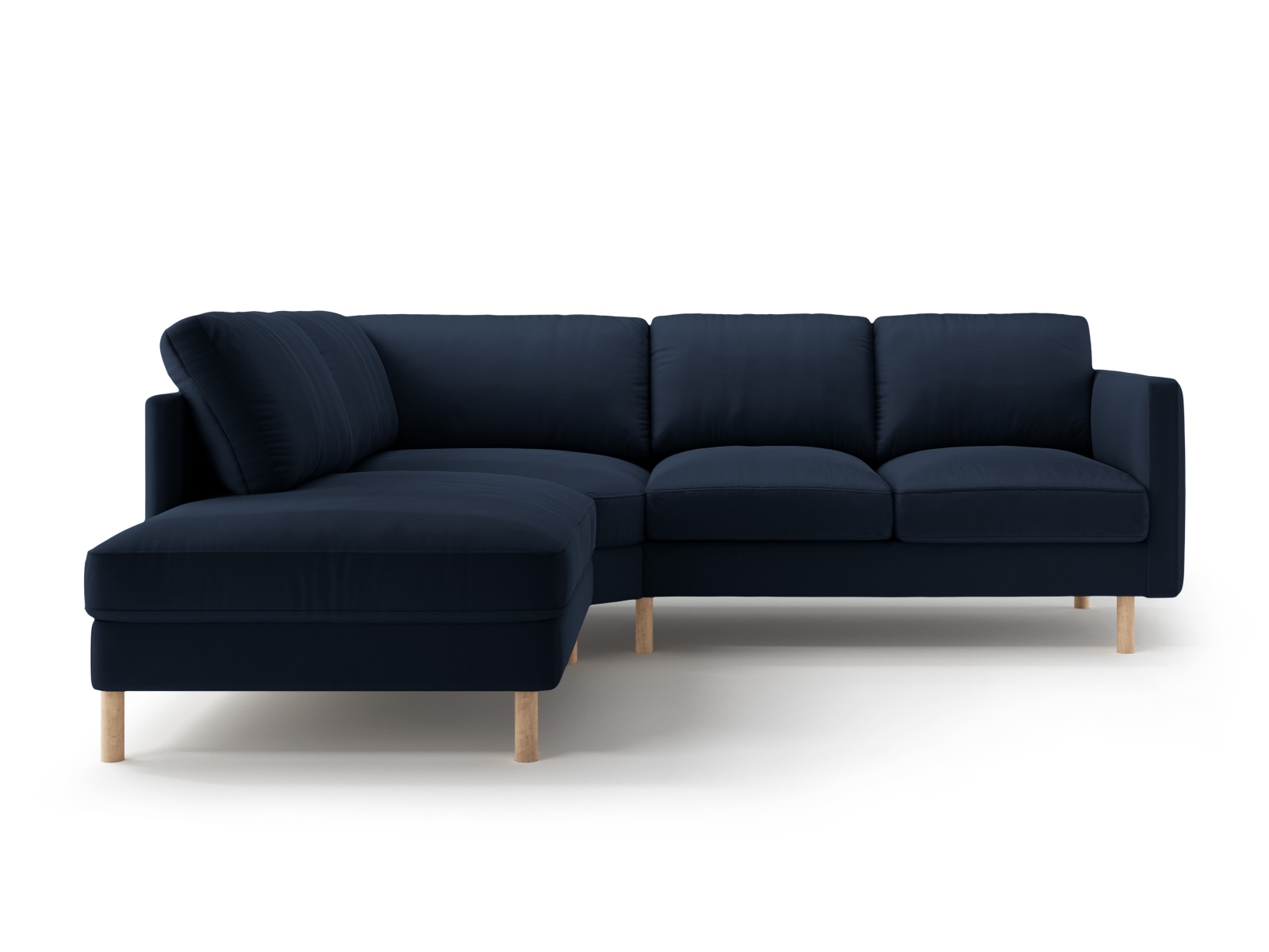 Micadoni Symmetrisches Ecksofa Eden 4-Sitzer Links Samt Dunkelblau