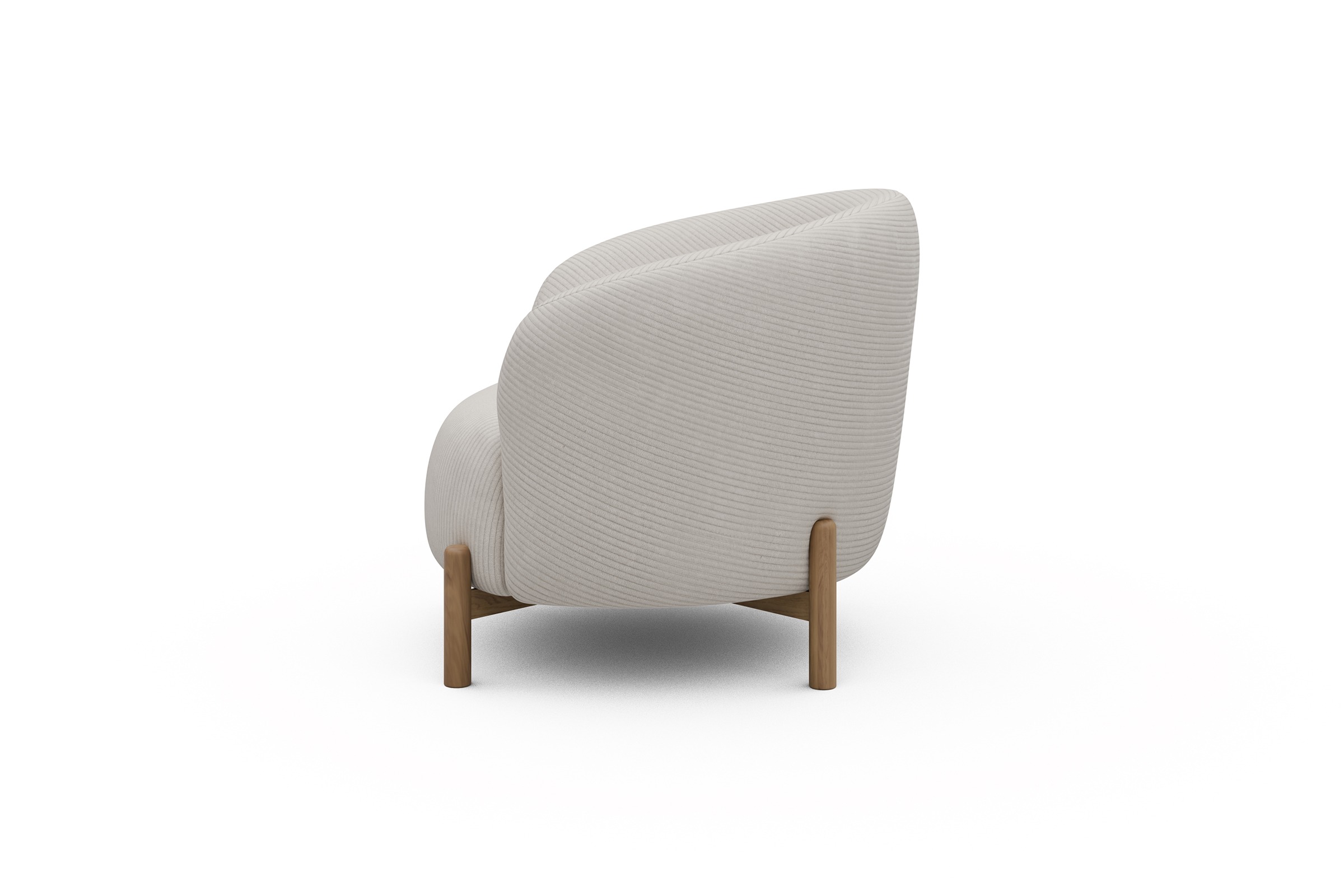 Sessel Ronda Holzbeine Eiche Natur Corduroy-Ivory