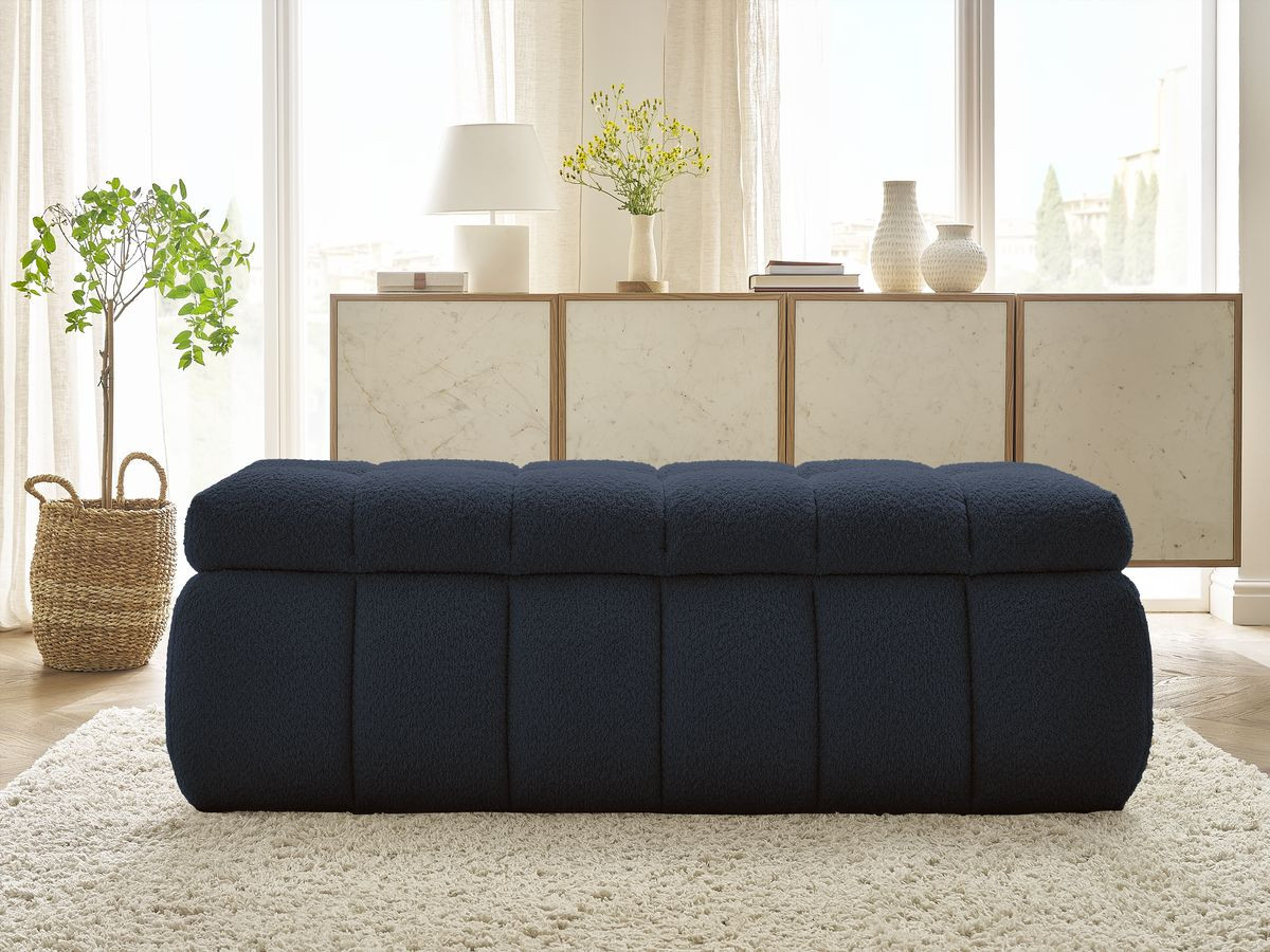 Bobochic Mont-blanc Bettbank Bouclé-Stoff Dunkelblau