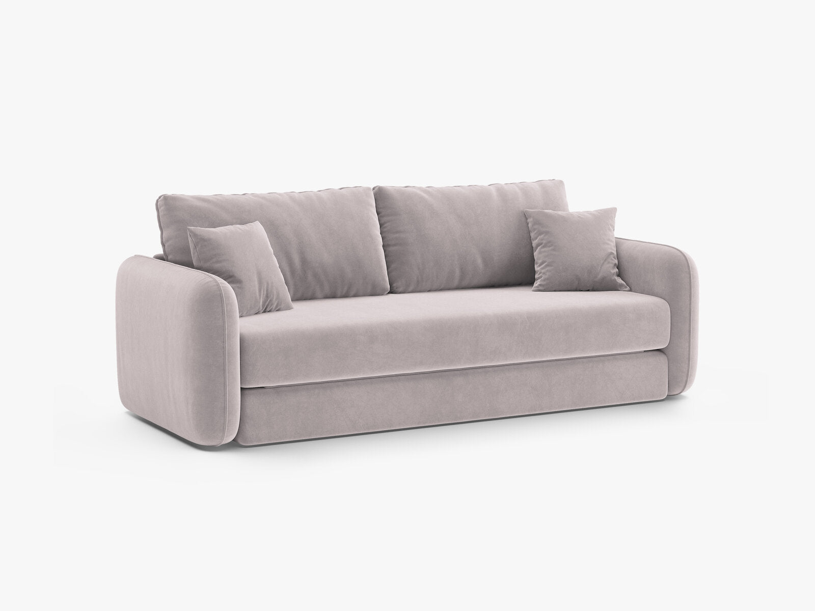 Micadoni Sofa mit Schlaffunktion Dormi 3-Sitzer Samt Salvador Hellgrau