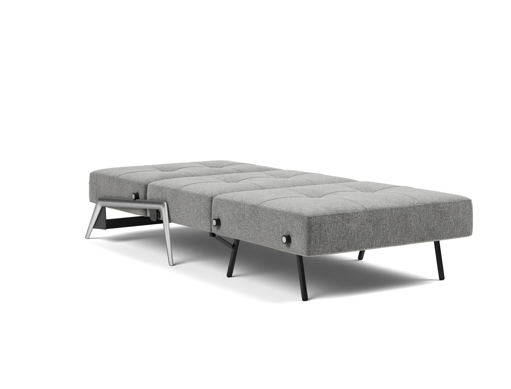 Schlafsessel Cubed 90 Strukturierter Stoff Twist 563-Charcoal Beine Aluminium