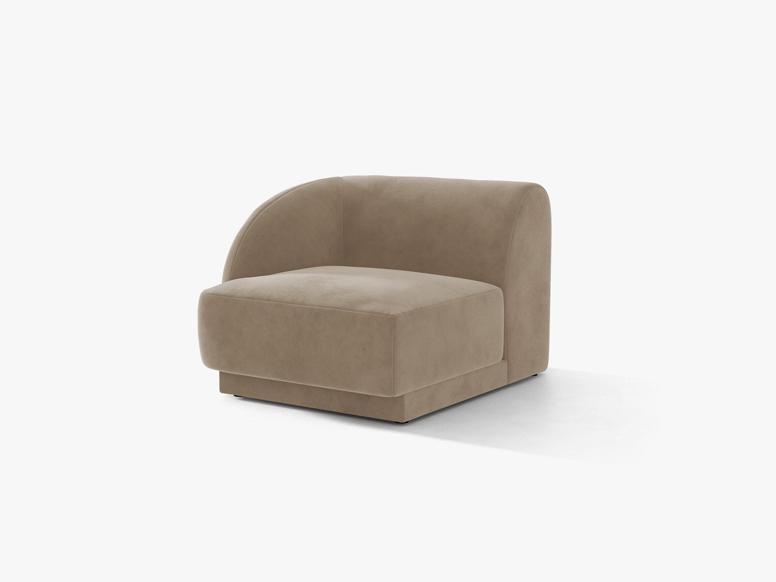 Micadoni Eckmodul Miley 1-Sitzer Links Samt Bluvel Cappuccino