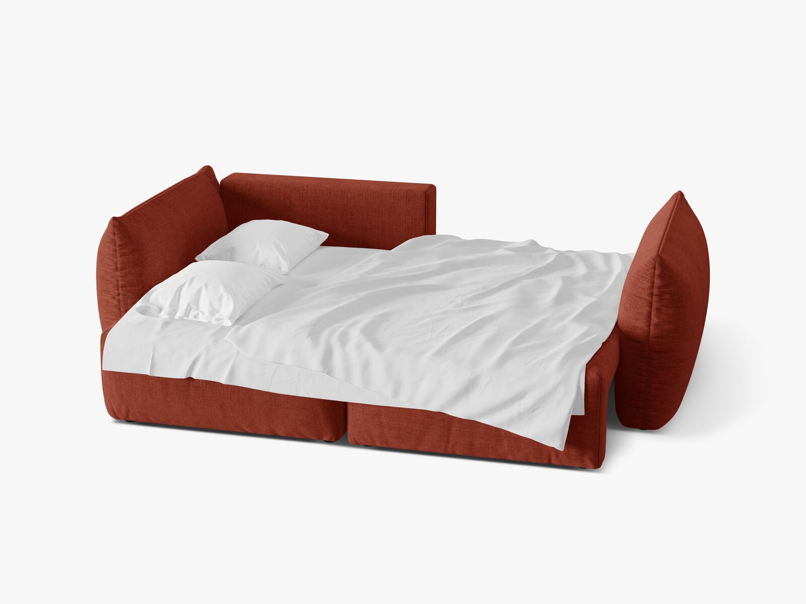 Micadoni Bloom Ecksofa 3-Sitzer mit Schlaffunktion Links Strukturierter Stoff Wind Kastanienbraun