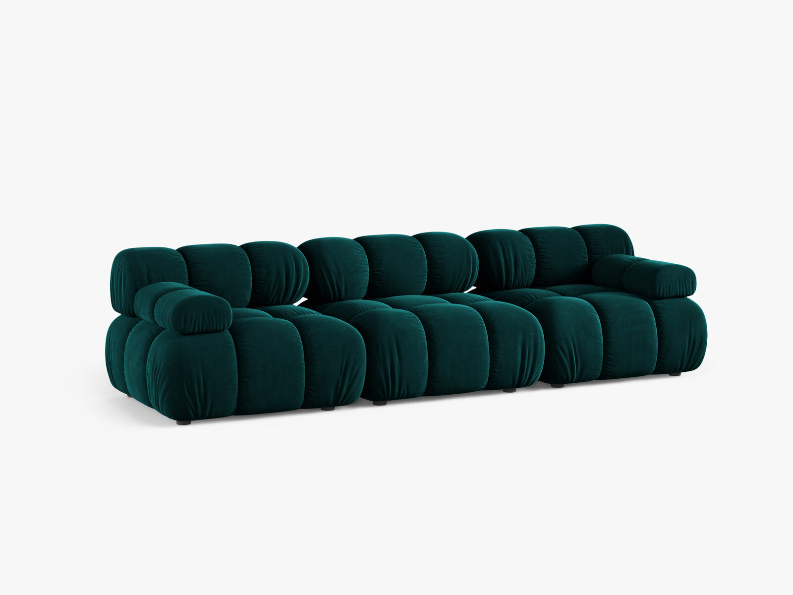 Micadoni Modulares Sofa Bellis 3-Sitzer Samt Venus Dunkel Petrol