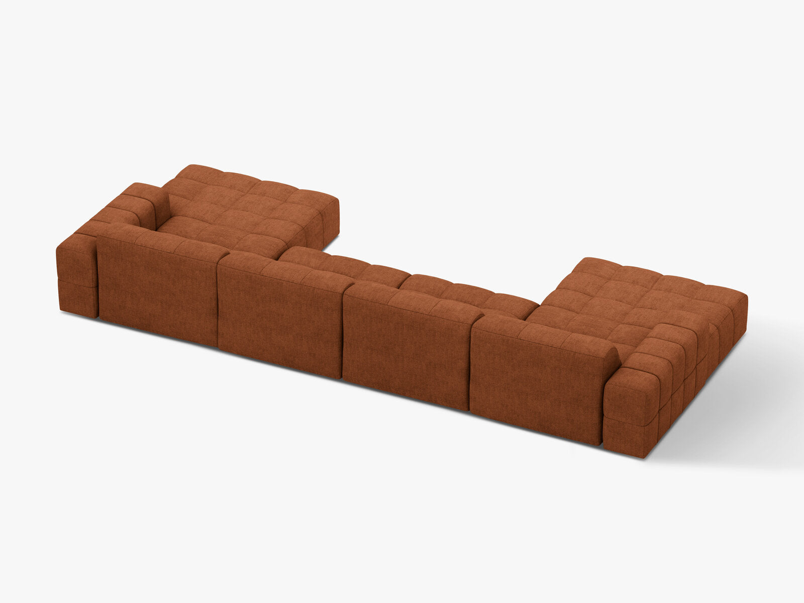 Micadoni Panorama Sofa Jennifer 6-Sitzer Chenille Eden Ziegel