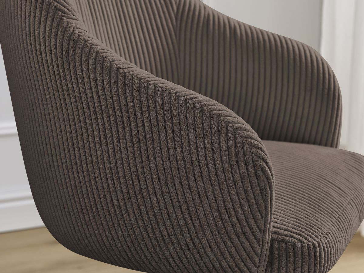 Bobochic Sophie Esszimmerstuhl 4er-Set mit Sternfuß Cordsamt Braun