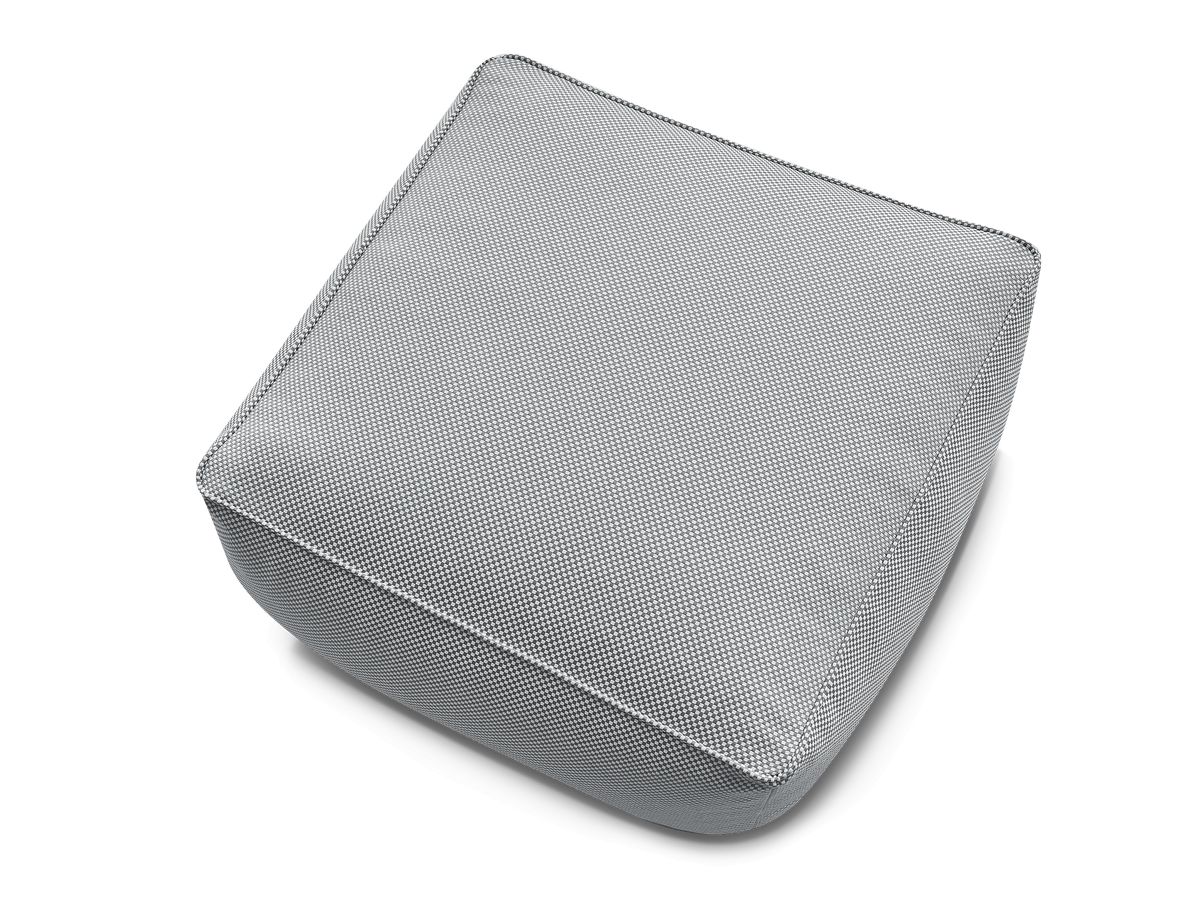 Bobochic Riviera Pouf 80 × 80 cm Melange-Stoff Hellgrau