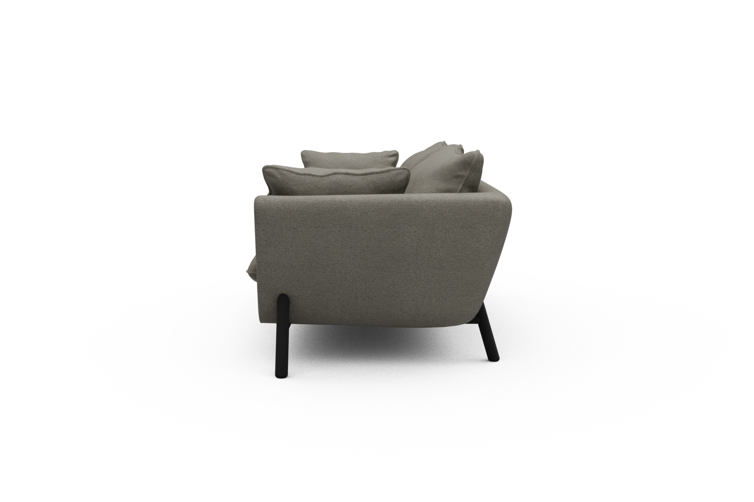 Sofa Emil PREMIUM 2-Sitzer Beinfarbe Eiche Schwarz Denari-Warm-Grey