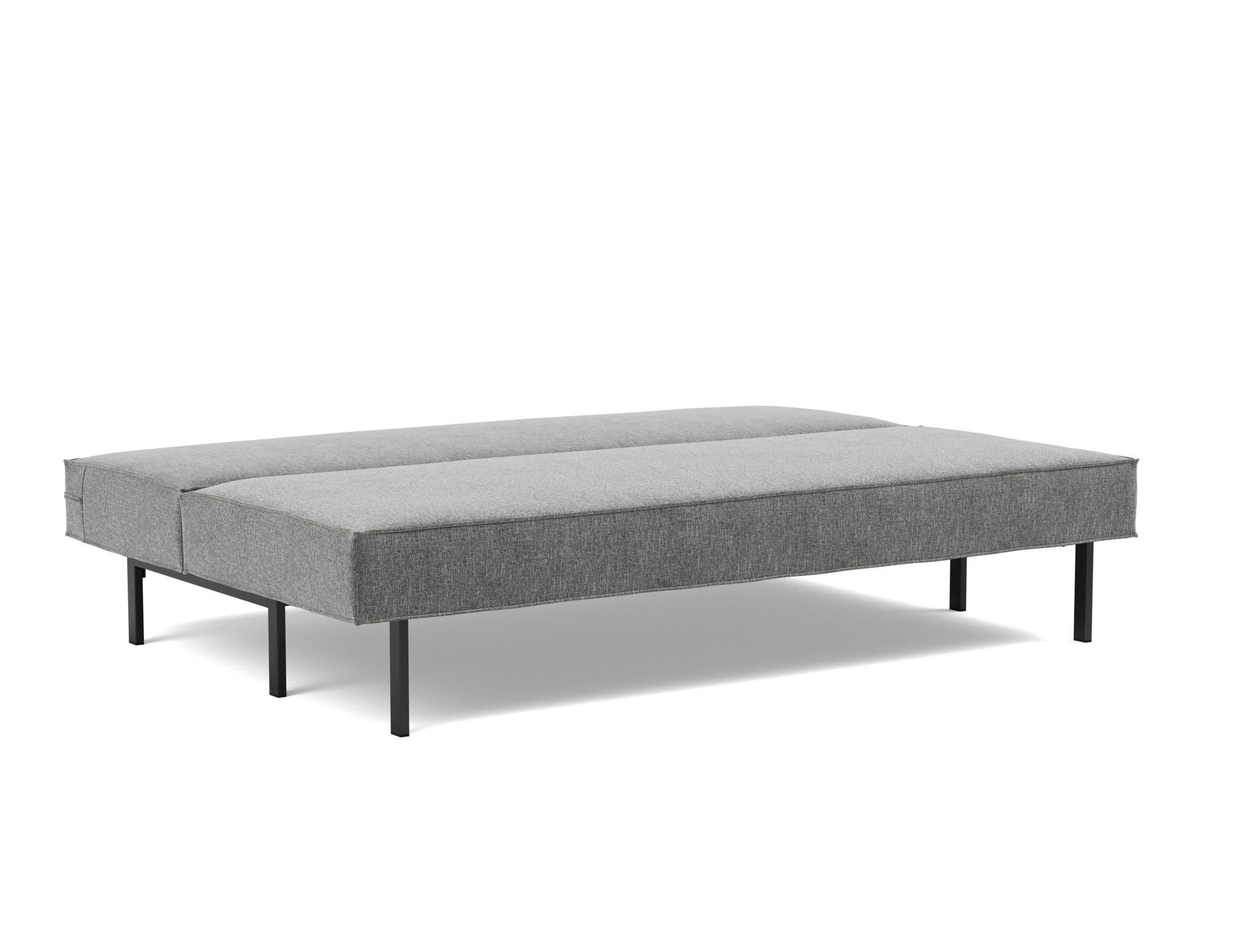 Schlafsofa Sly Strukturierter Stoff Twist 563-Charcoal Beine Schwarzes Metall