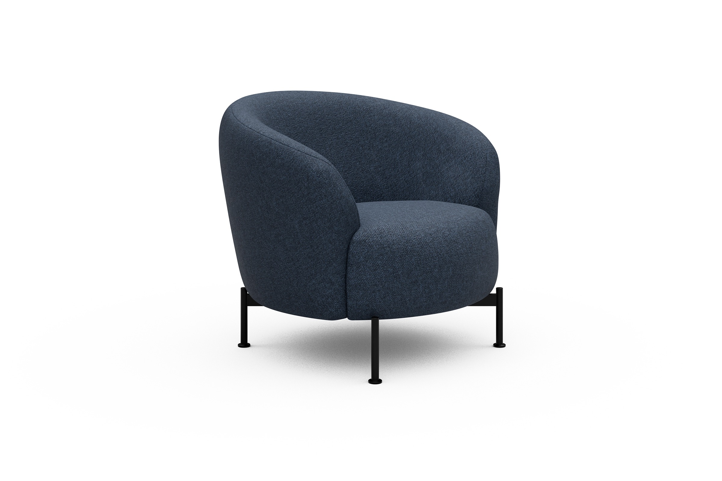 Sessel Ronda X-Metallgestell Schwarz Sama-Deep-Blue