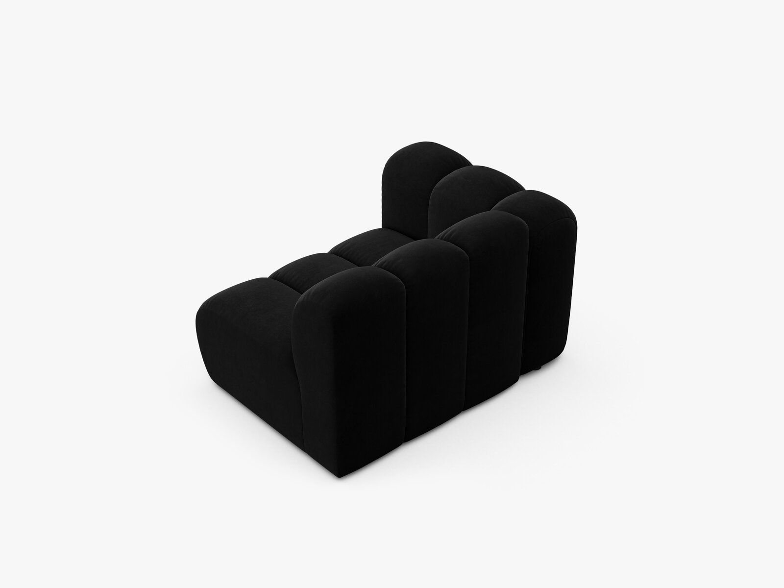 Micadoni Modul Lupine 1-Sitzer Links Samt Salvador Schwarz
