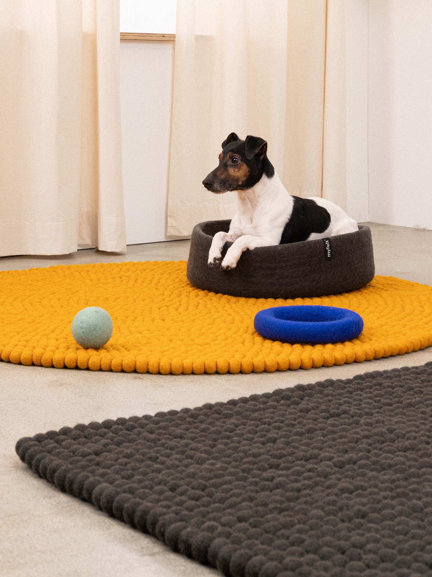 myfelt Kuno Hundekorb - Inlay Rotorange