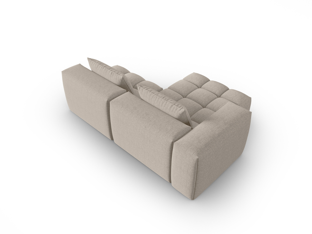 Cosmopolitan Design Ecksofa Verona 3-Sitzer offen Strukturierter Stoff Sorella Sand Links