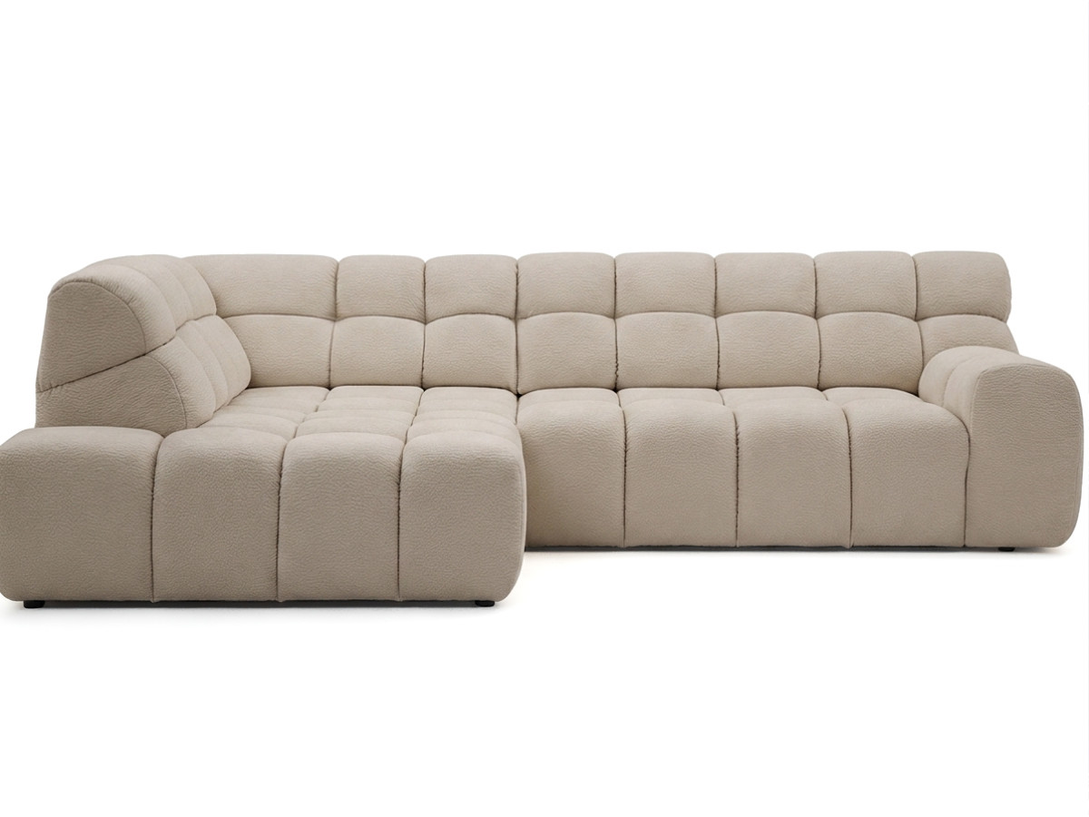 Bobochic Andre Ecksofa mit Schlaffunktion Chenille Beige Ecke links