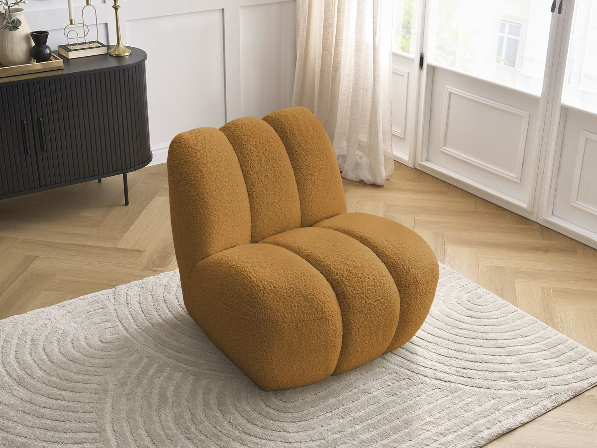 Bobochic Janissaire Sessel 81 × 90 cm Bouclé-Stoff Gelb