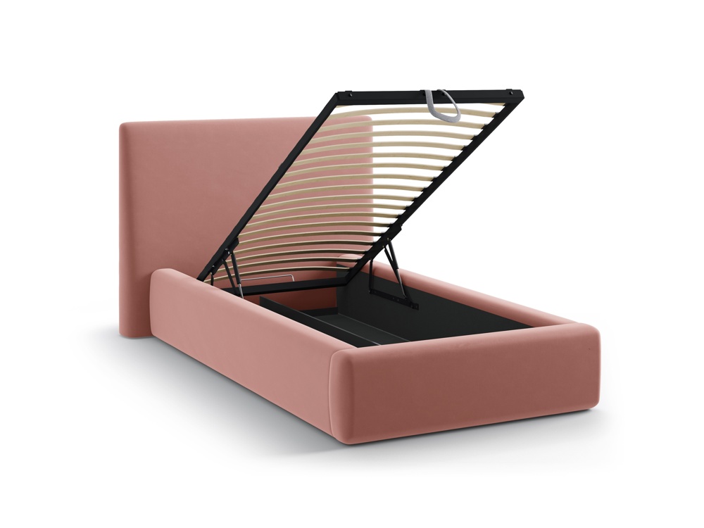 Cosmopolitan Design Stauraumbett mit Kopfteil Asti Samt Magic Velvet Rosa