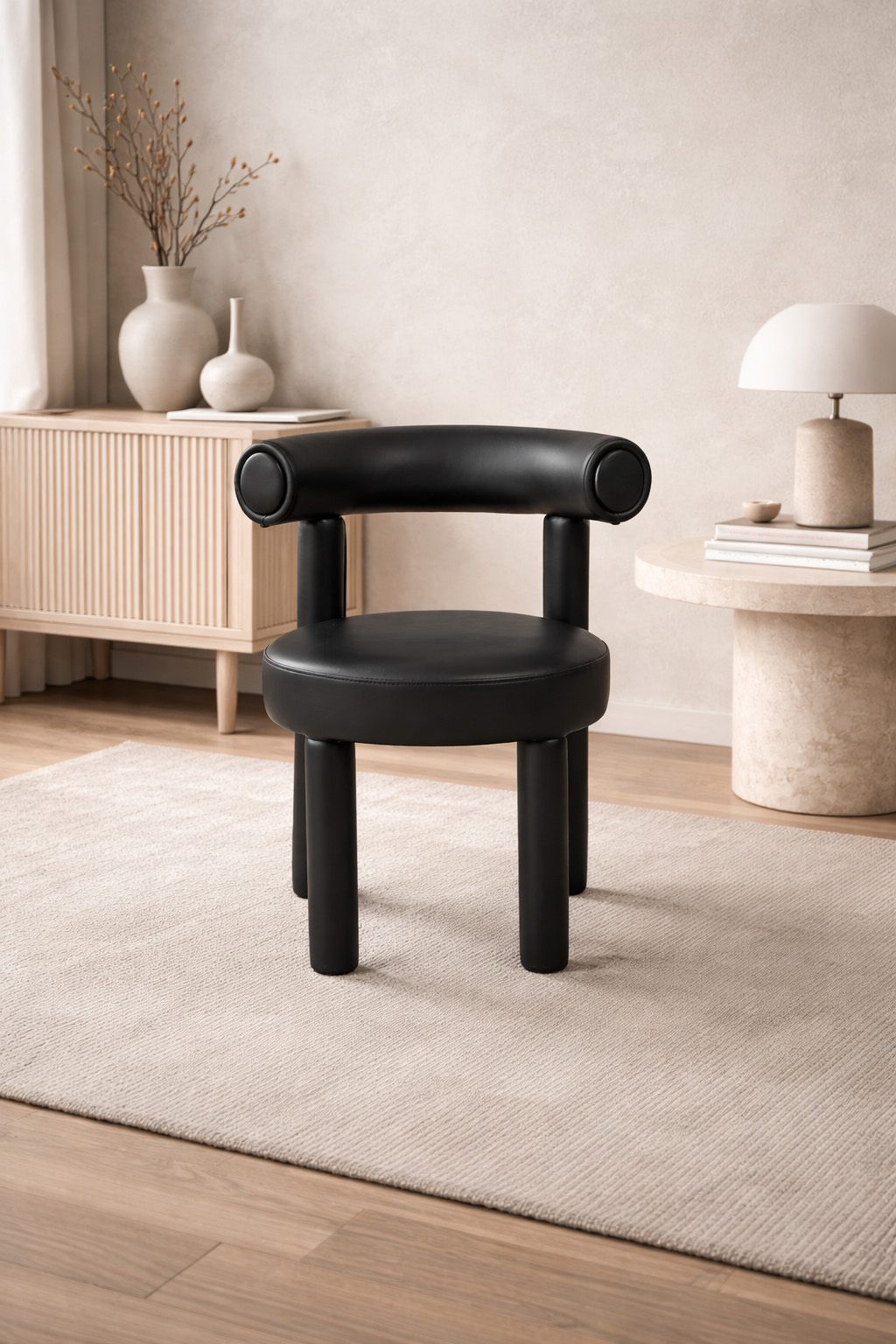 Livin Hill Polsterstuhl Leith 62 × 58 × 80 cm Schwarz, Kunstleder