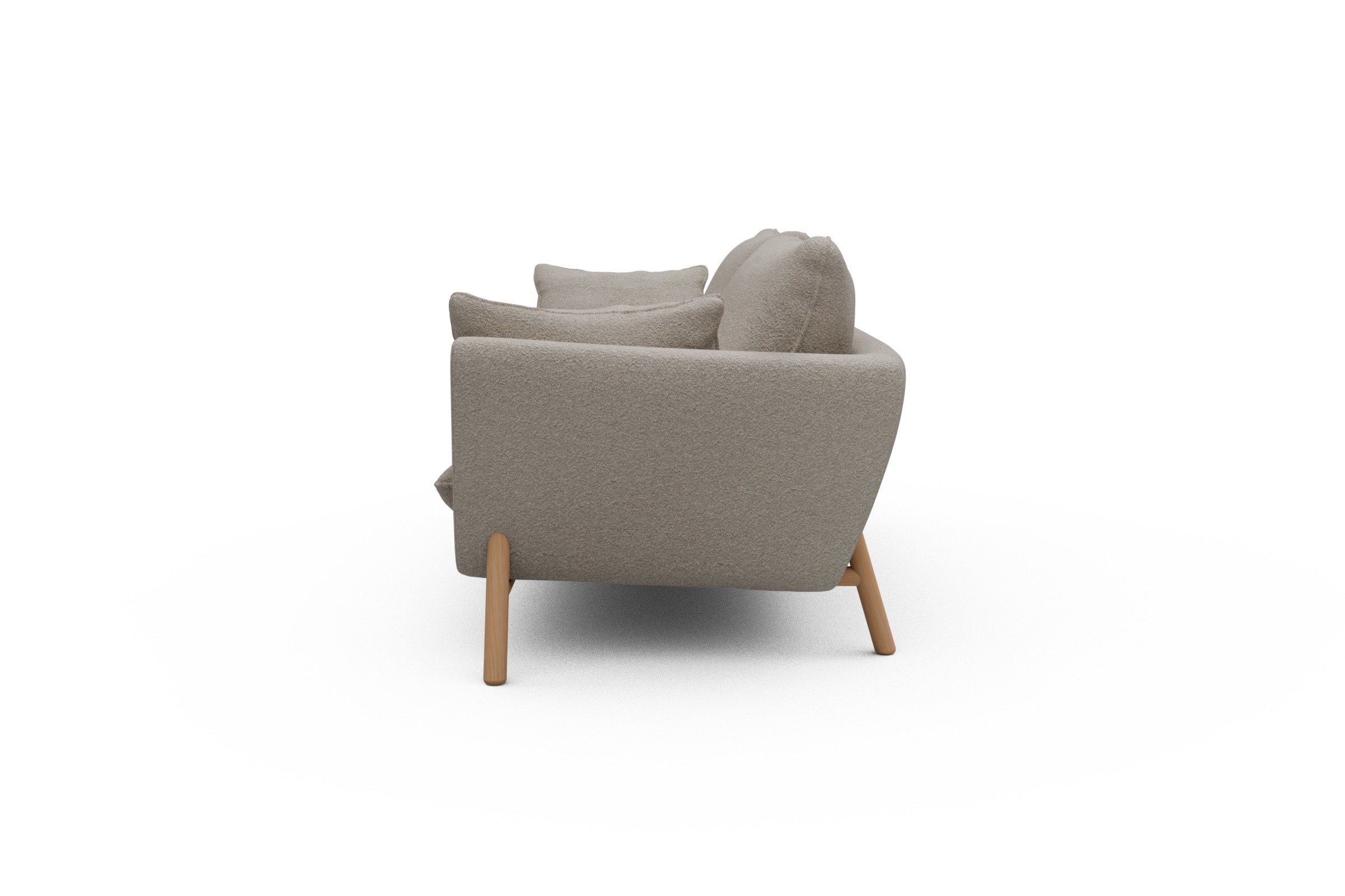 Sofa Emil 3-Sitzer Beinfarbe Eiche Natur Aivi-Lace-Beige