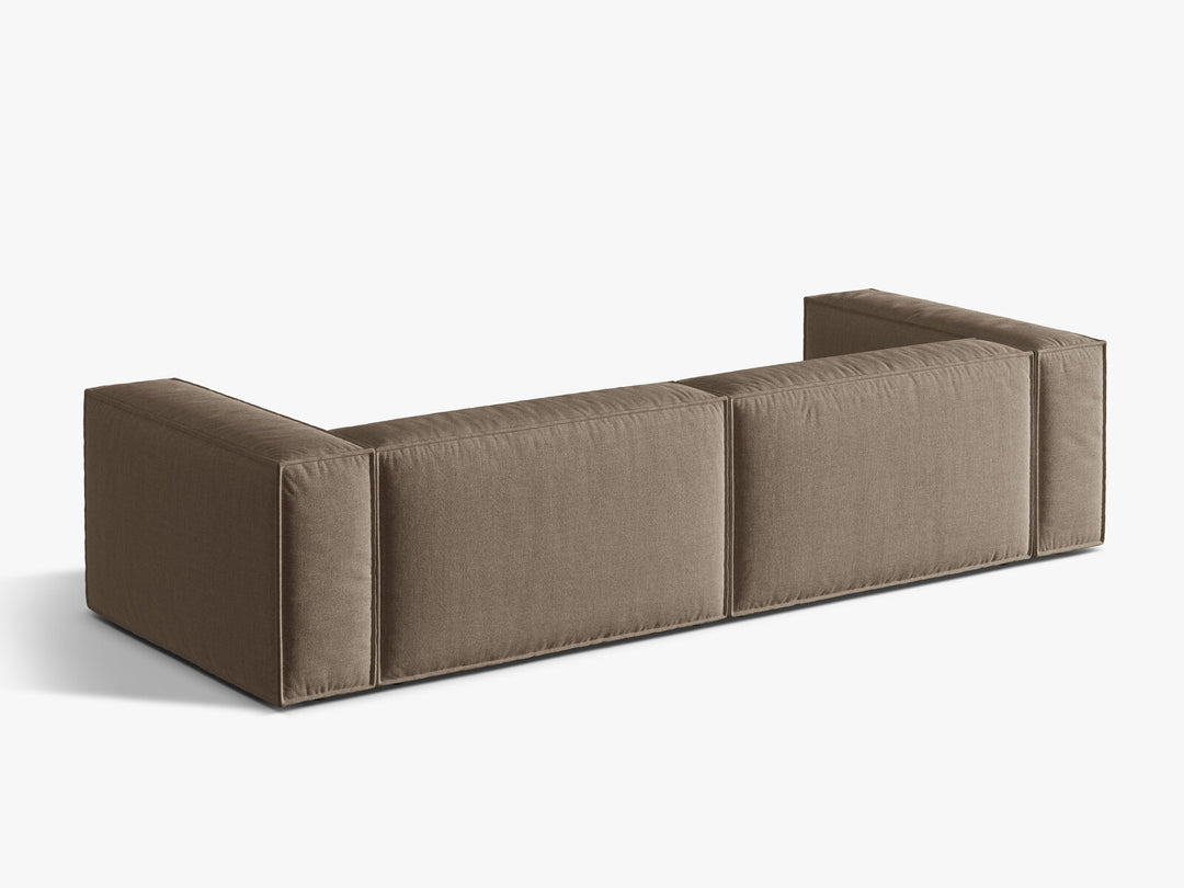 Micadoni Sofa Nuria 5-Sitzer Strukturierter Stoff Cappuccino