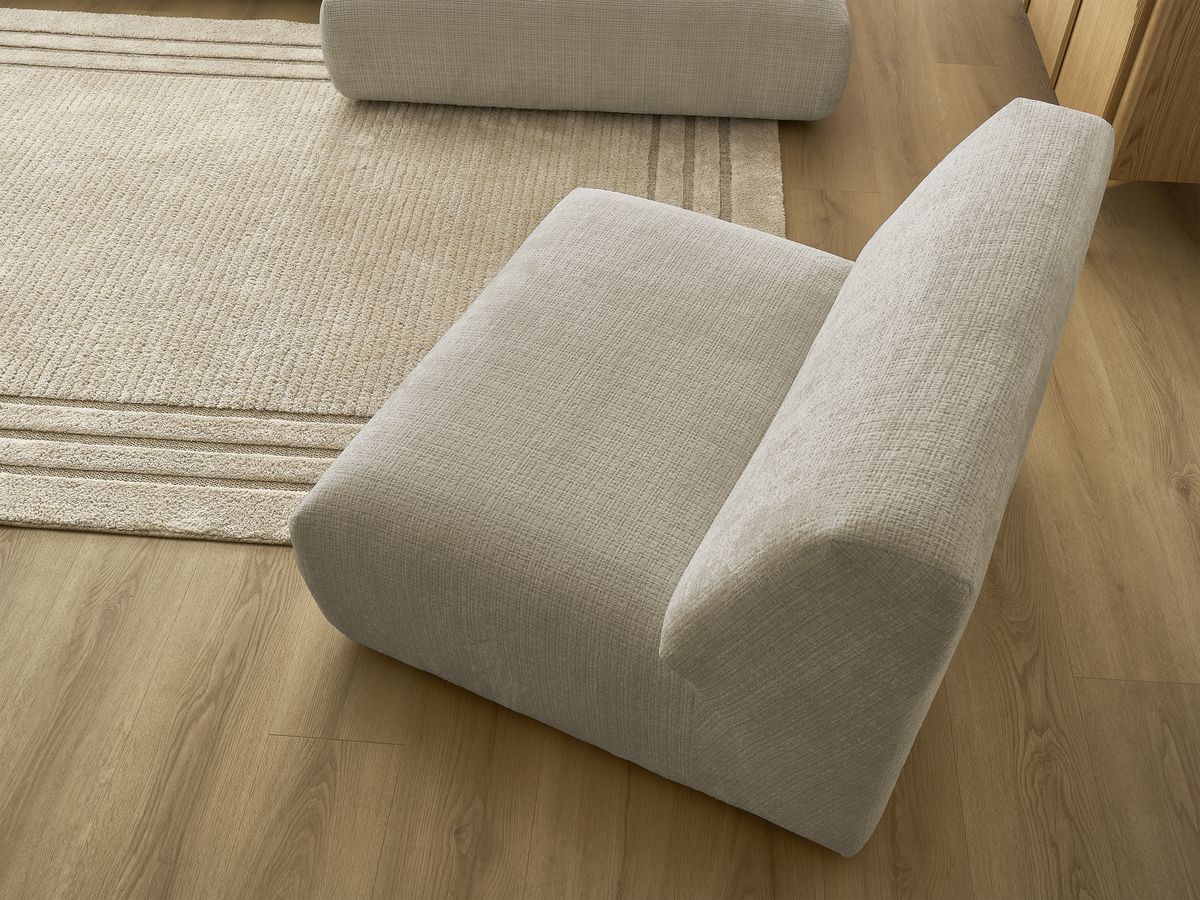 Bobochic Sirius Ecksofa 405 × 170 cm Strukturstoff Beige Ecke rechts