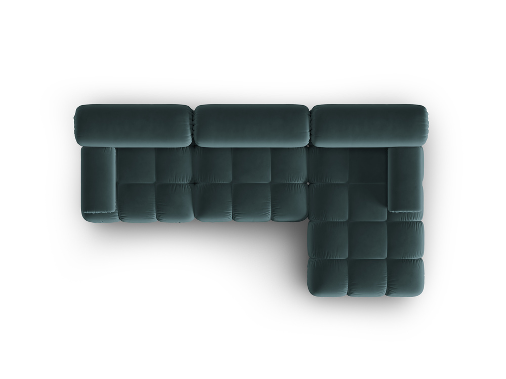 Cosmopolitan Design Modulares Ecksofa Cortina 4-Sitzer Samt Bluvel Türkis Rechts