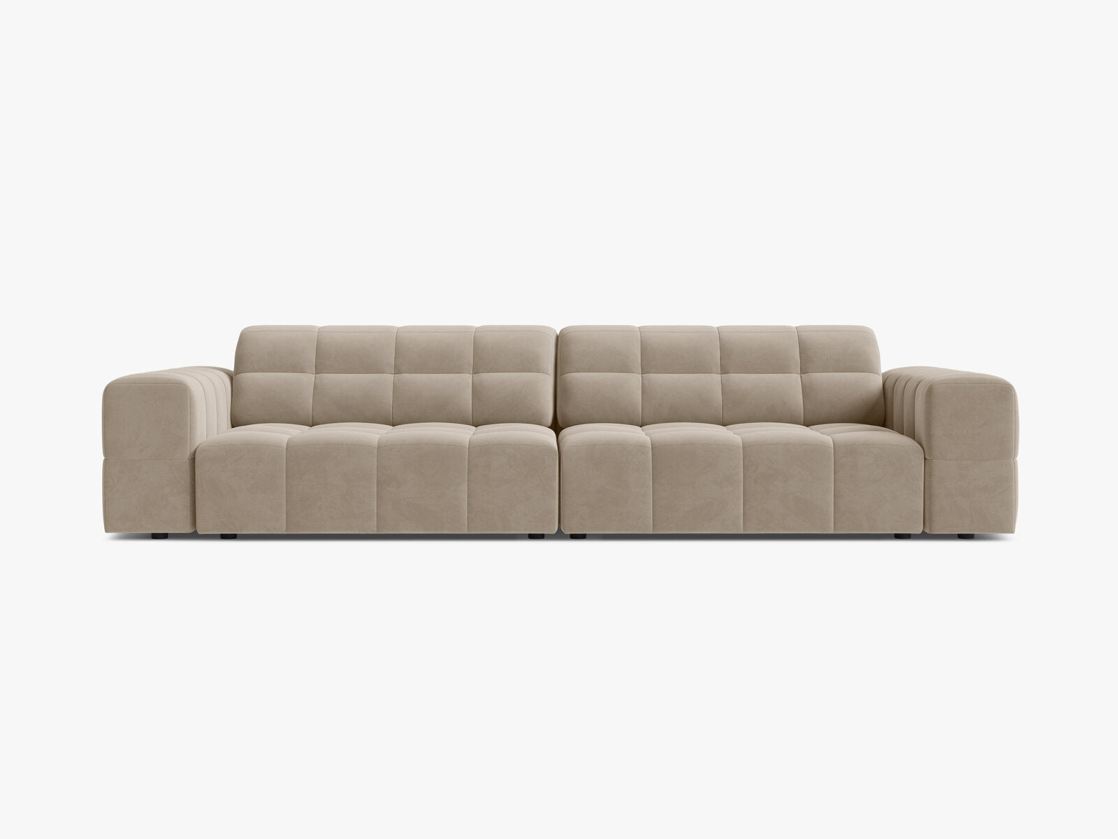 Micadoni Sofa Jennifer 4-Sitzer Samt Bluvel Dunkelbeige