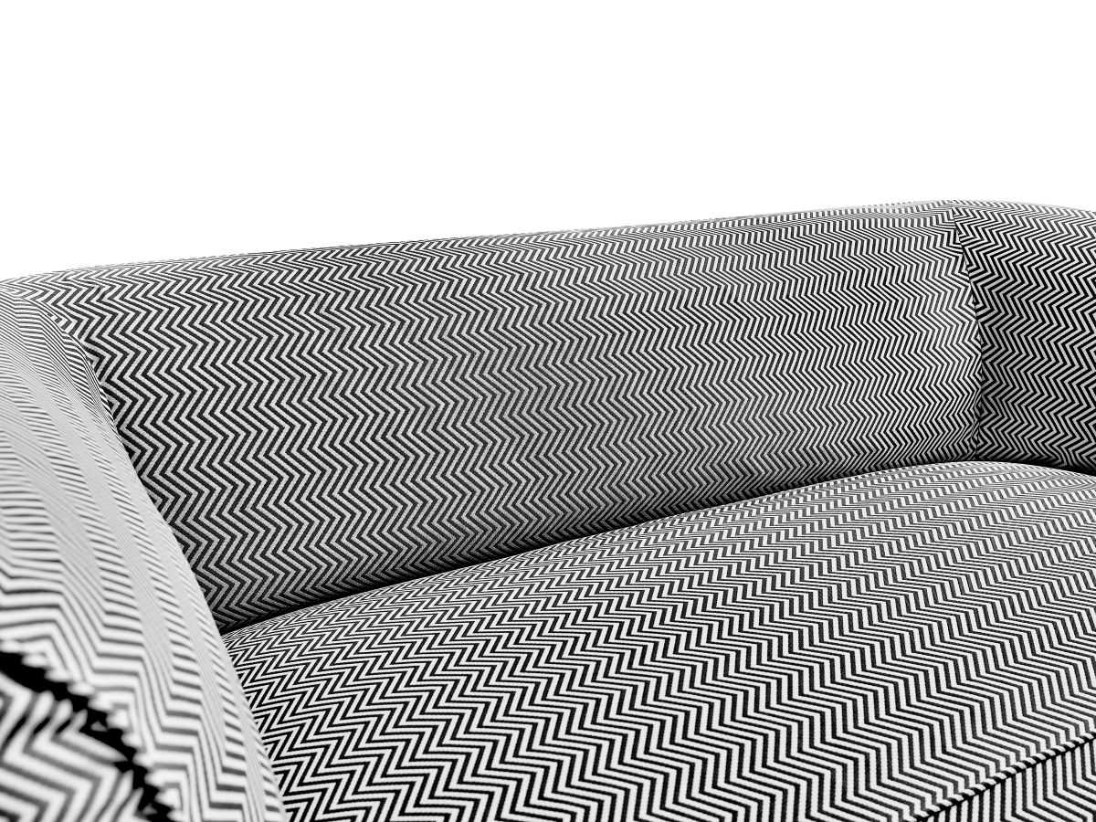 Bobochic Nour Gartensofa 3-Sitzer Stoff Schwarz