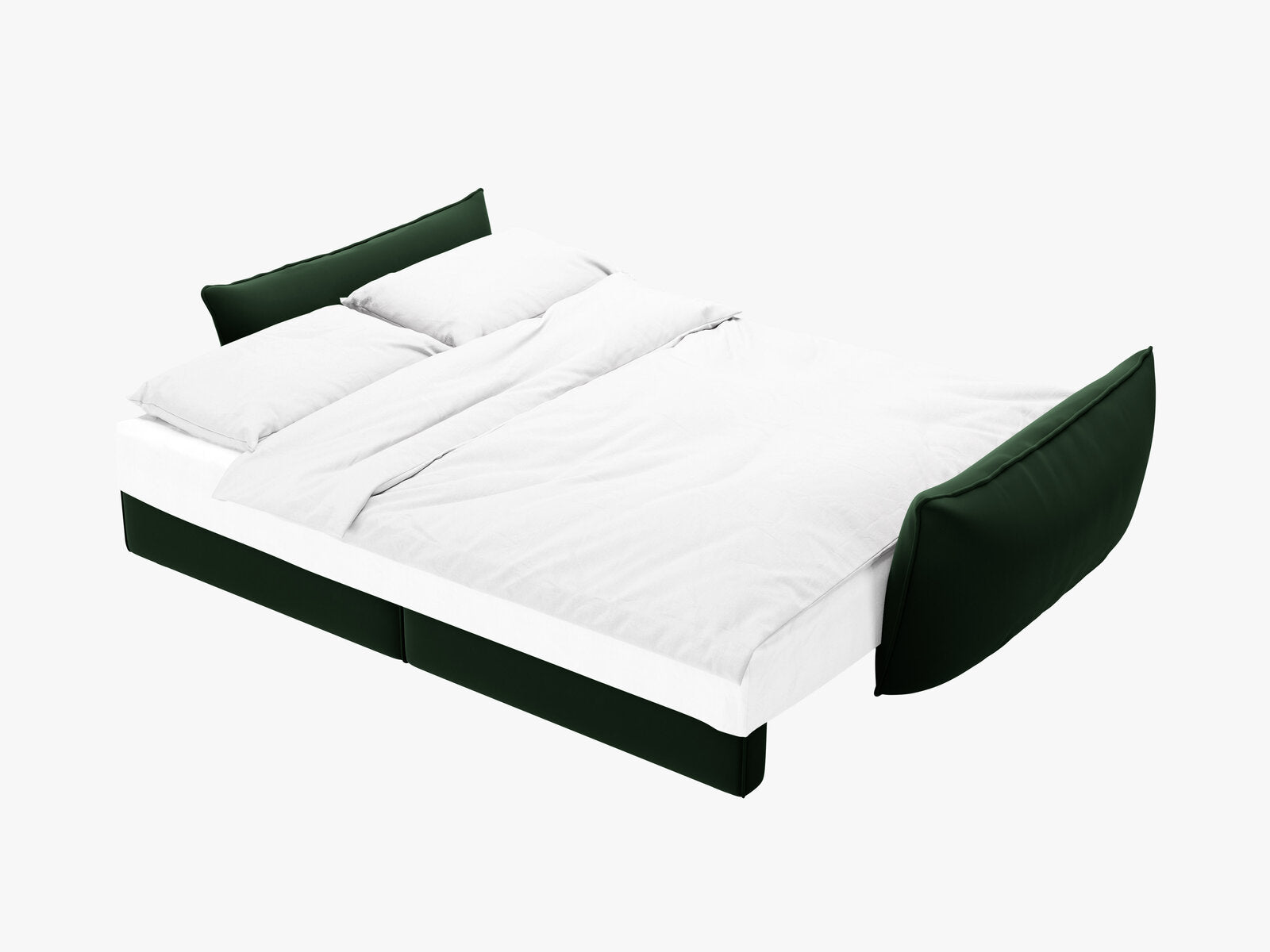 Micadoni Kaelle Schlafsofa 3-Sitzer mit Bettkasten Samt Bluvel Flaschengrün