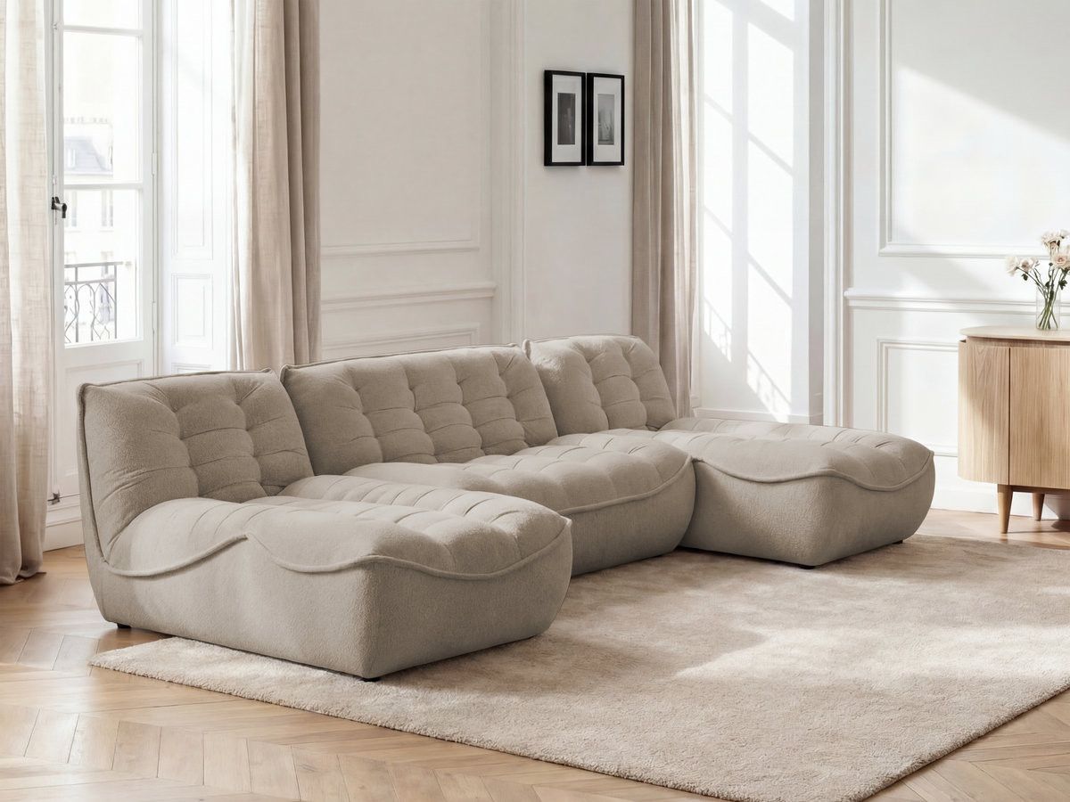 Bobochic Serena Wohnlandschaft Melange-Stoff Taupe