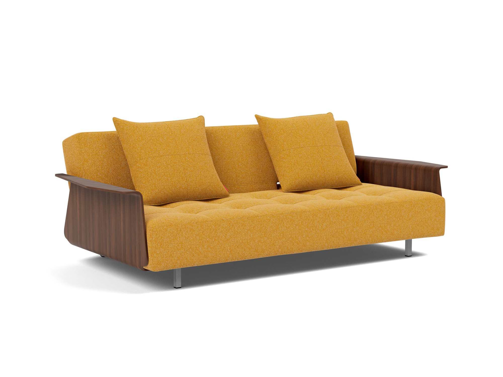Schlafsofa Long Horn D.E.L. mit Armlehnen Boucle Skandi 536-Ochre