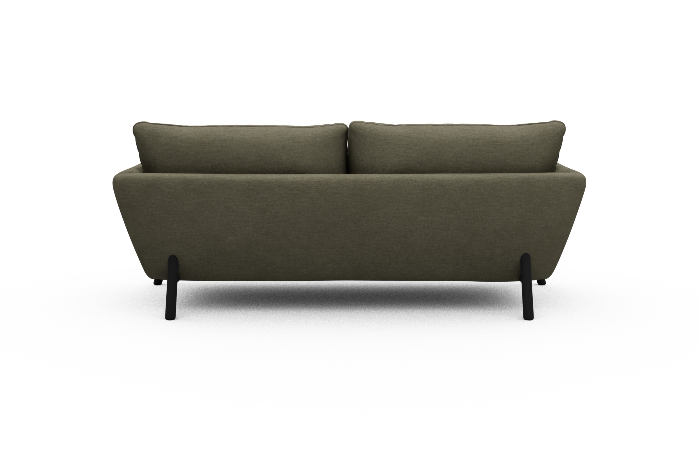 Sofa Emil 3-Sitzer Beinfarbe Eiche Schwarz Vivus-Dusty-Olive