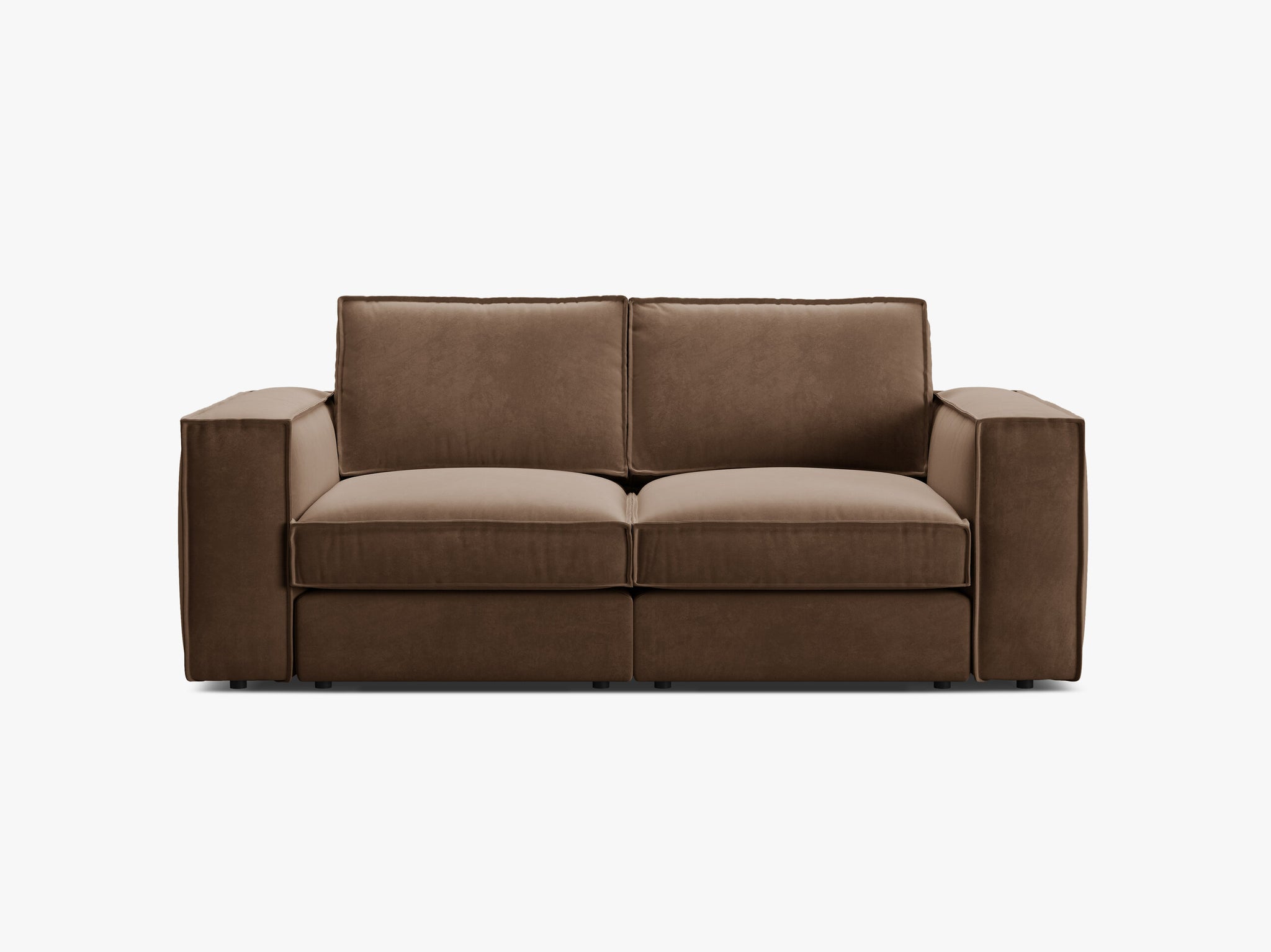 Micadoni modulares Sofa Pola 2-Sitzer Samt Salvador Schokolade