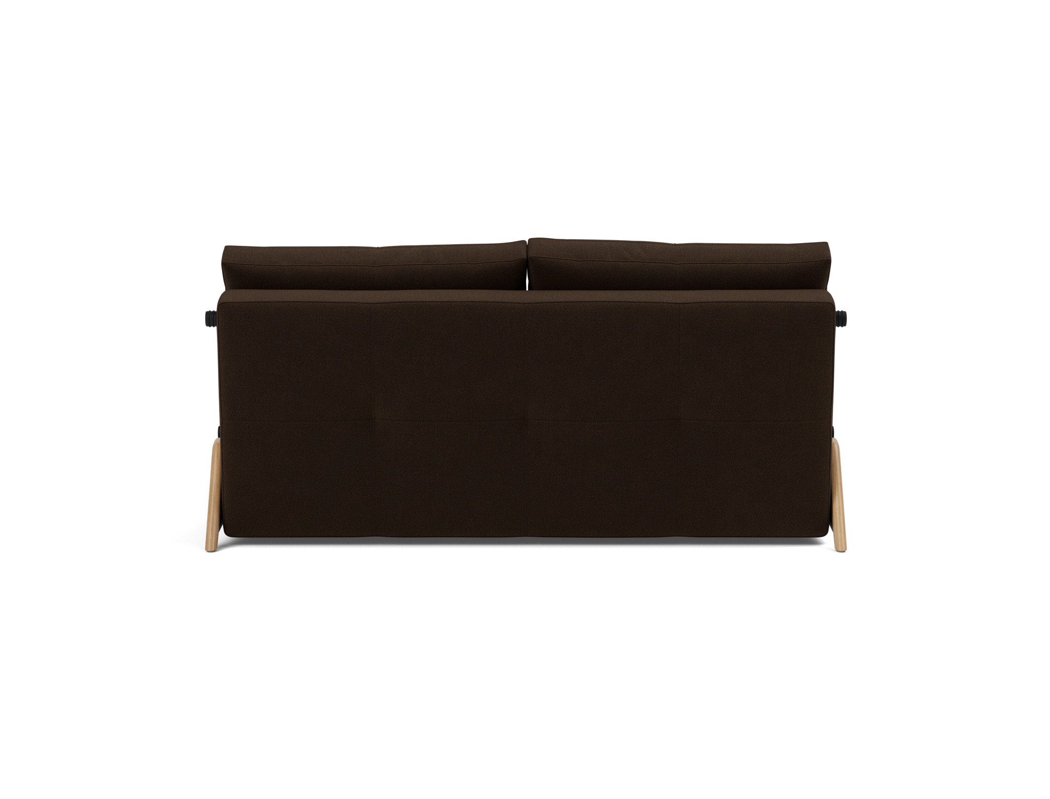 Schlafsofa Cubed 160 Strukturierter Stoff Taura 358-Chocco Beine Eiche