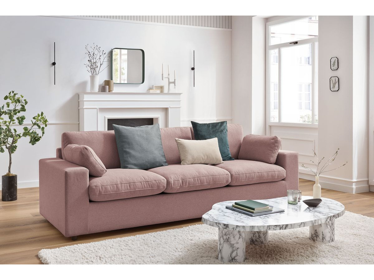 Bobochic Belair Sofa 3-Sitzer 250 × 93 cm Stoff Rosa