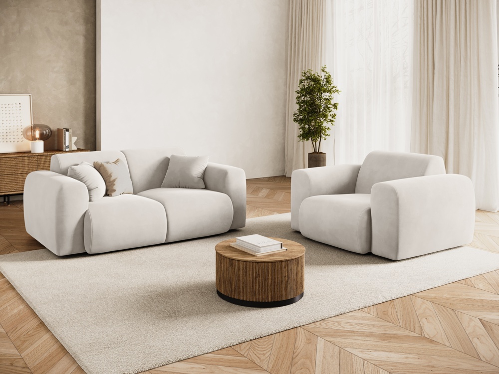 Cosmopolitan Design Sessel Nolio Samt Casino Helles Beige