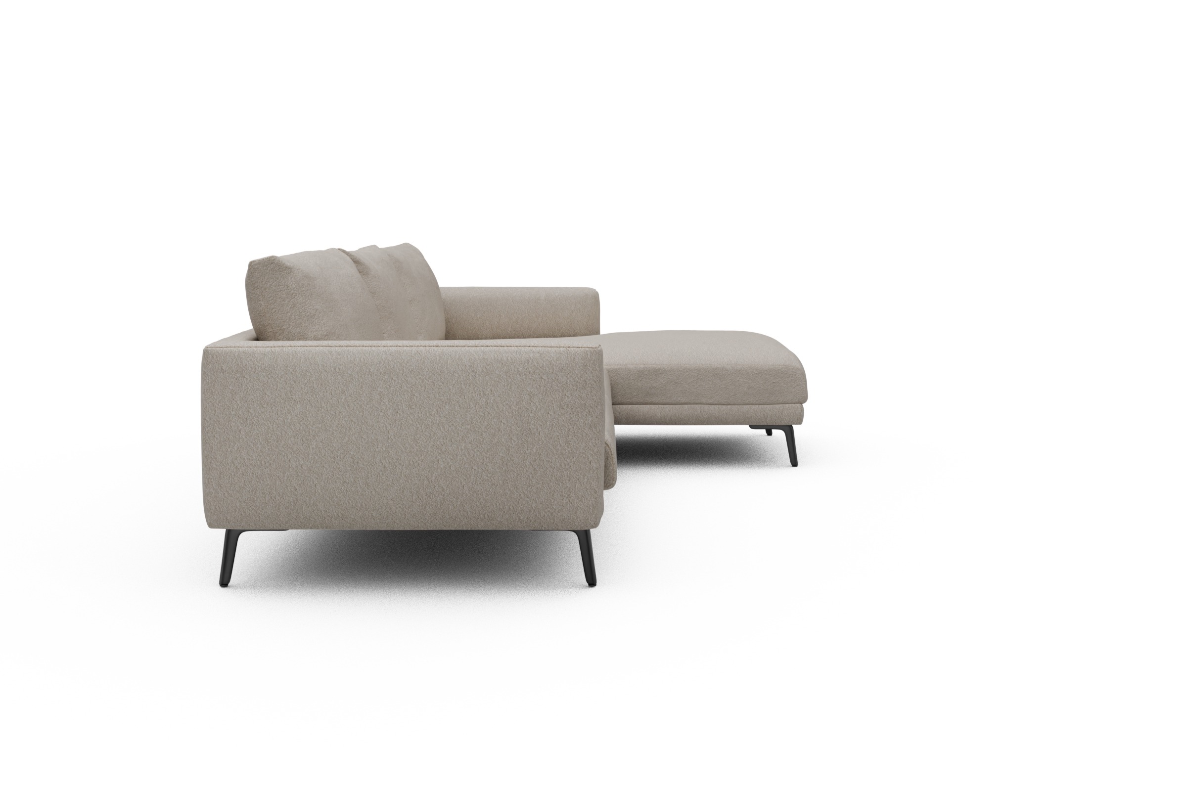 Ecksofa Karl Chaiselongue rechts mit 2,5-Sitzer Aivi-Lace-Beige